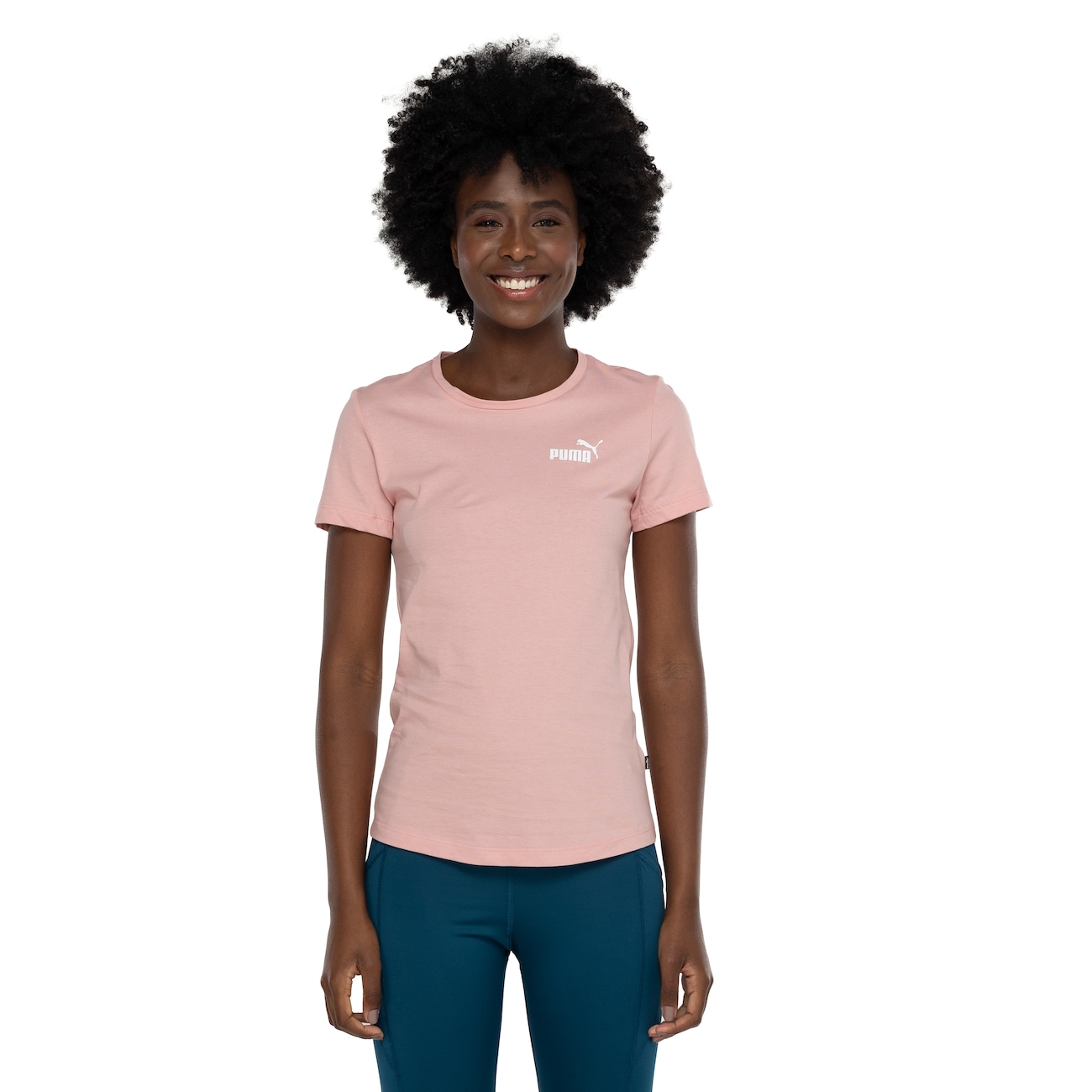 Camiseta Feminina Puma Manga Curta Essentials Small Logo Tee