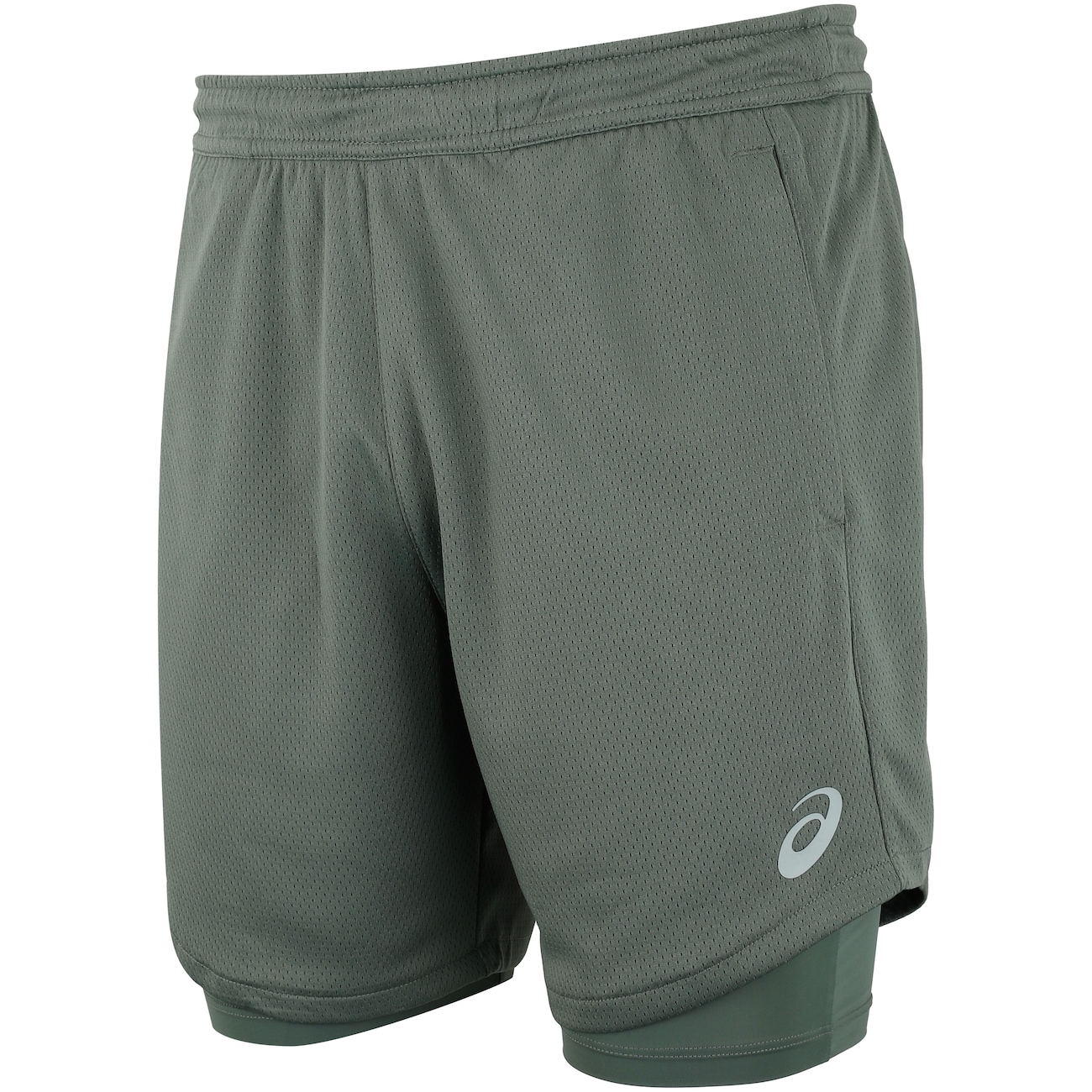 Bermuda Masculina ASICS Malha 2 em 1 Elástico Logo