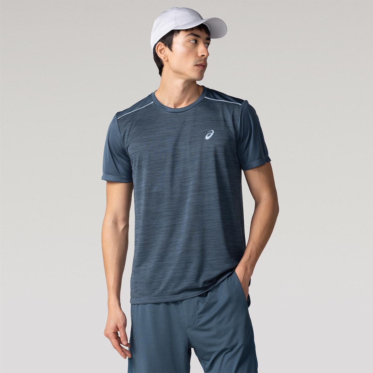 Camiseta Masculina ASICS Manga Curta Mesh Respirável Antiodor