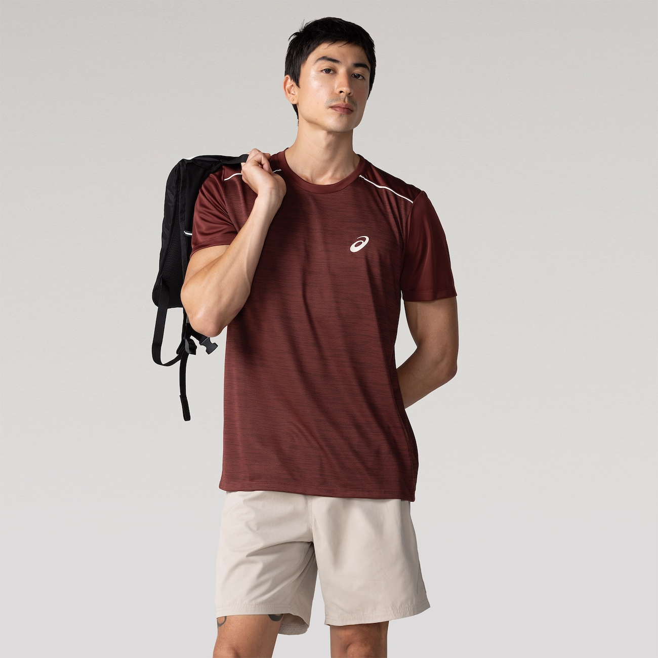 Camiseta Masculina ASICS Manga Curta Mesh Respirável Antiodor