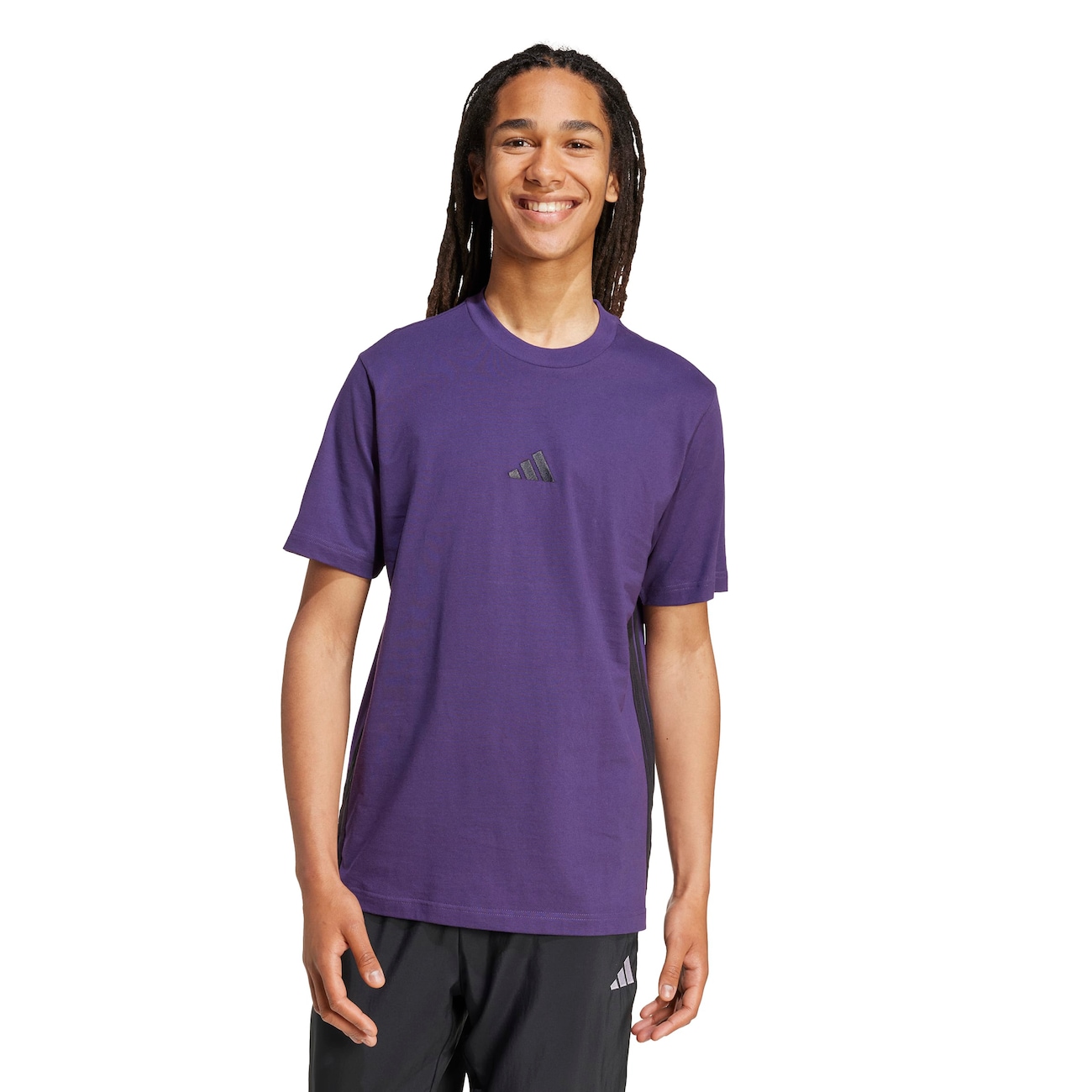 Camiseta Masculina adidas Manga Curta 3 Stripes