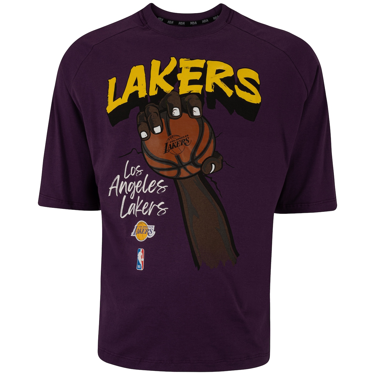 Camiseta do Los Angeles Lakers NBA Masculina Rag Hot Hand NB463