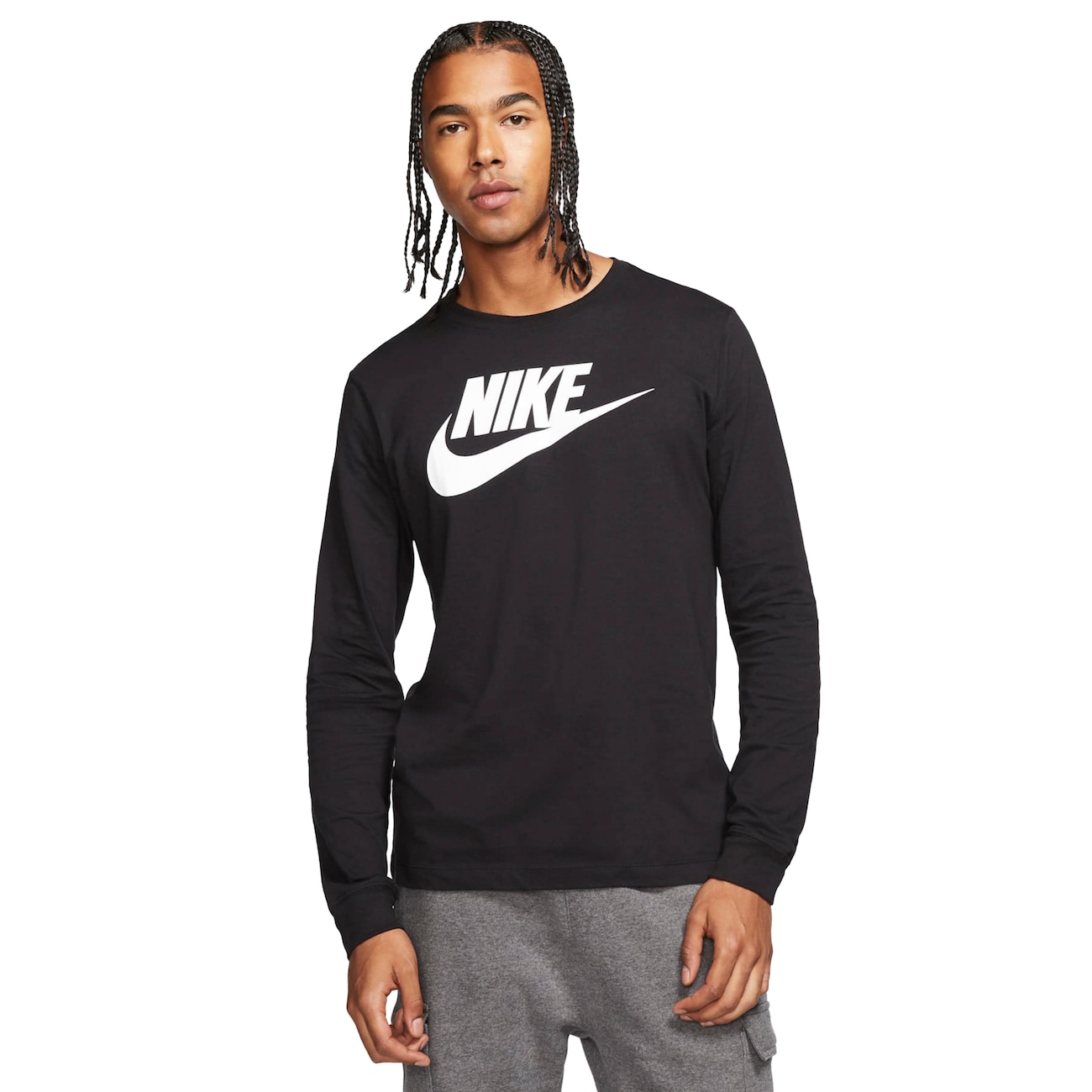 e982☆NIKE INTERスポーツロングTシャツ180-96Aサイズ Camiseta Nike Manga Longa Sportswear Icon Futura Masculina em