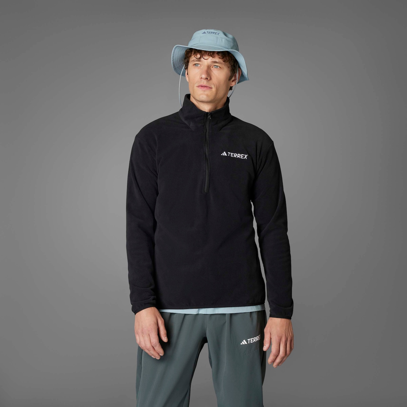 Jaqueta Fleece adidas 1/2 Zíper Multi Essentials Masculina em