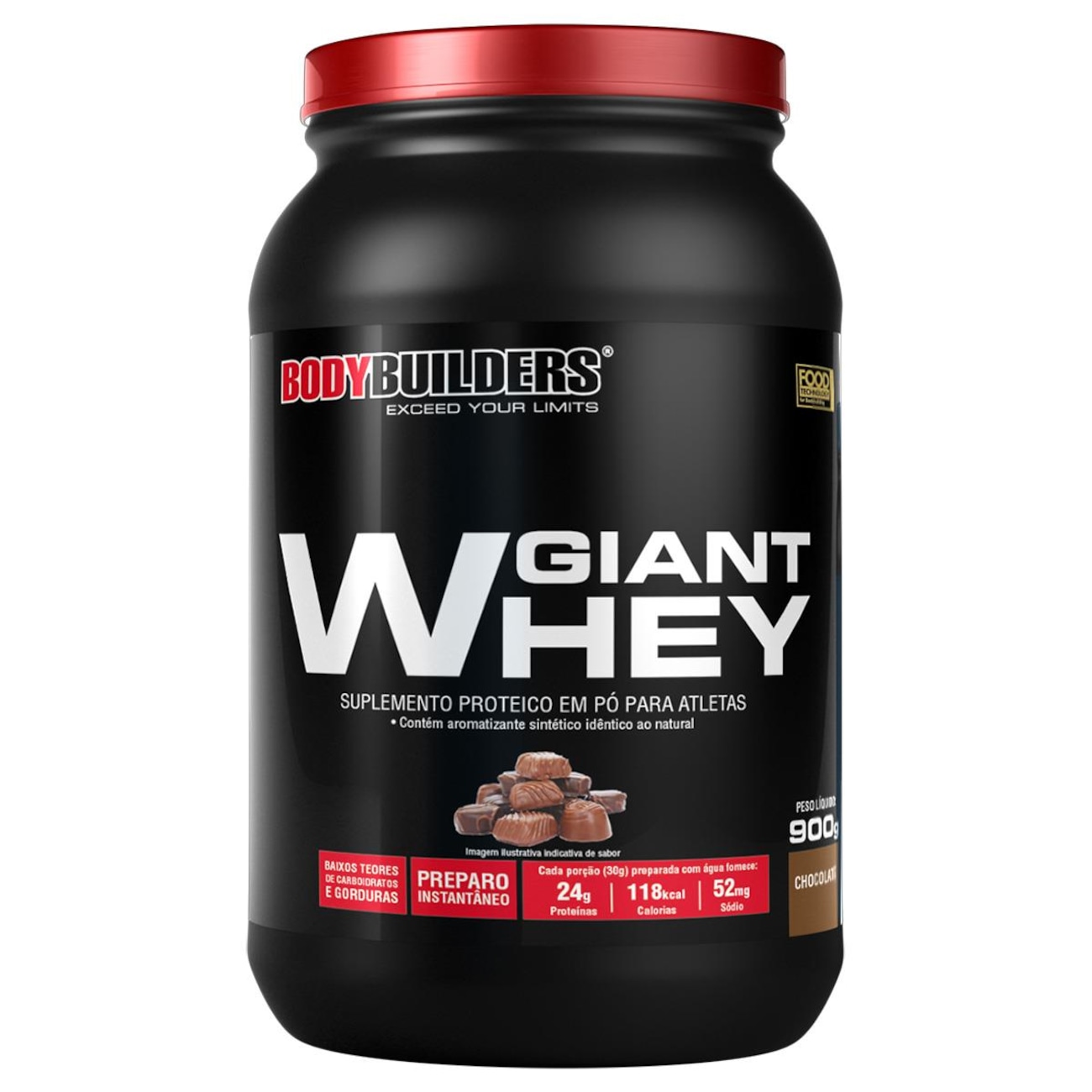 Whey Protein Bodybuilders Giant Whey - Chocolate - 908 g | Centauro