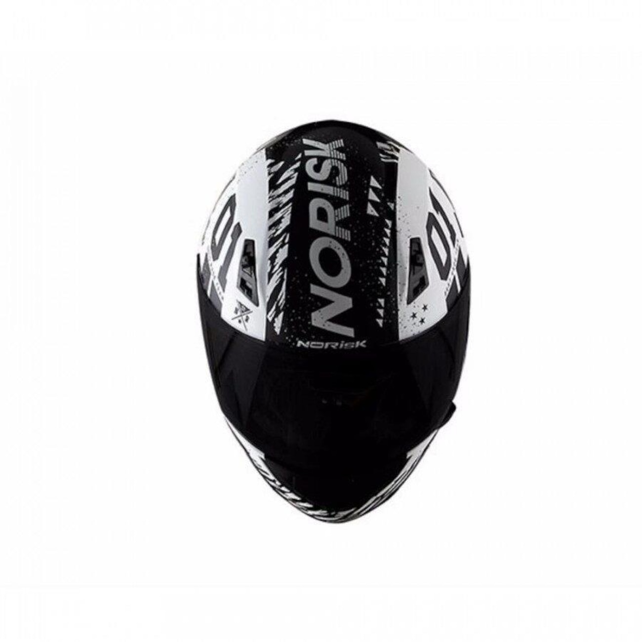 Capacete de Motocross Norisk FF391 Tokyo Preto e Branco - Adulto