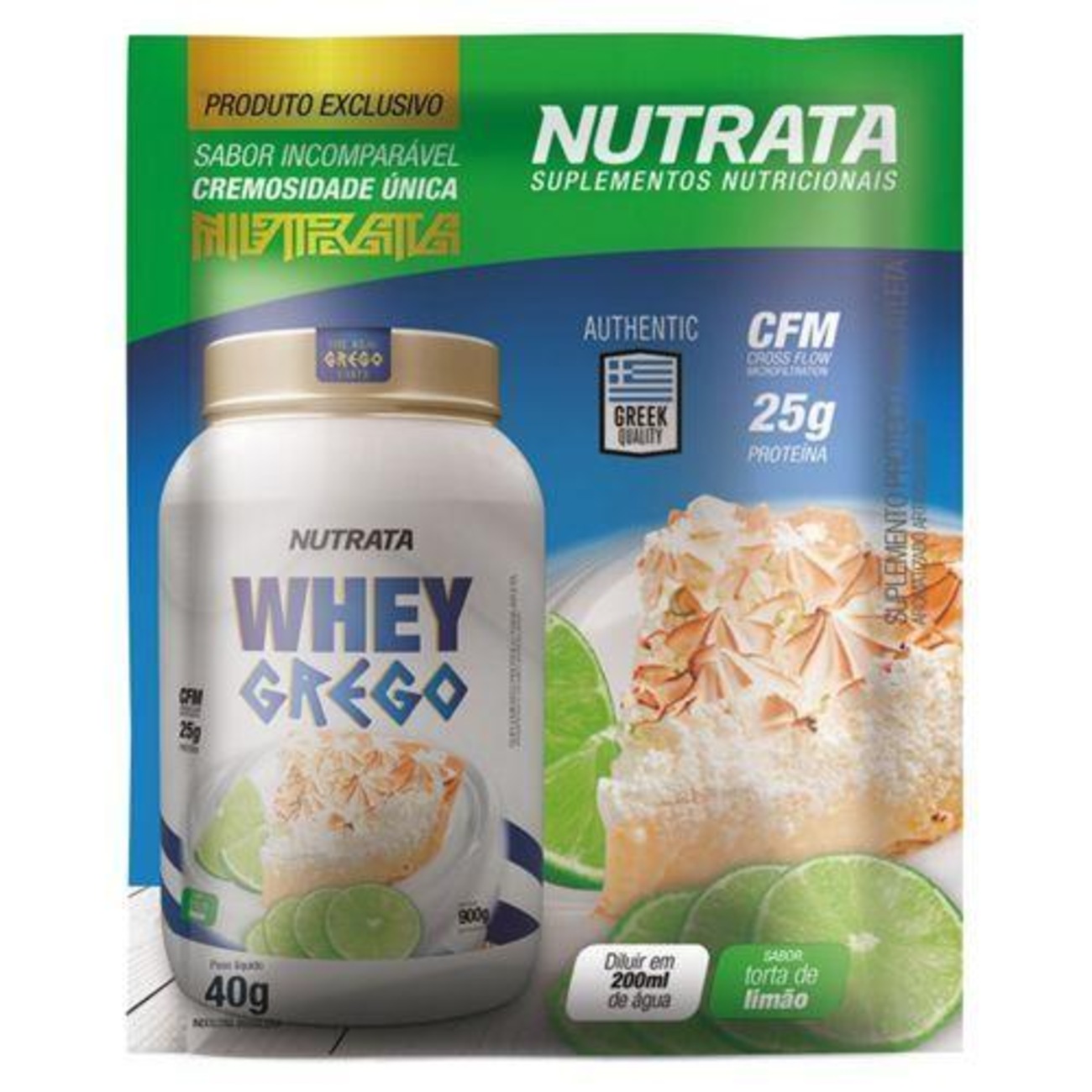 Whey Grego Nutrata - Torta de Limão - 1 unidade de 40g | Centauro