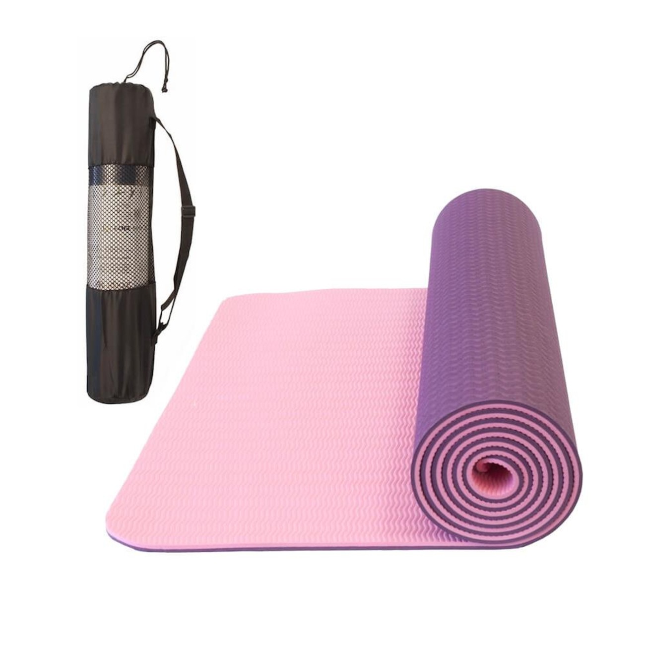 Tapete de yoga, Antiderrapante, 181x61x0,6 cm, Flexível, TPE