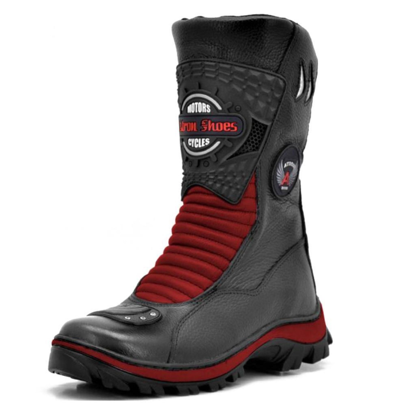 Bota Motociclista Atron Shoes Couro Reforçada Conforto Feminina
