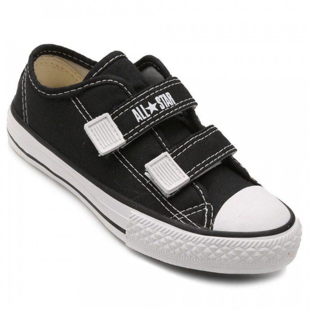tenis preto com velcro infantil