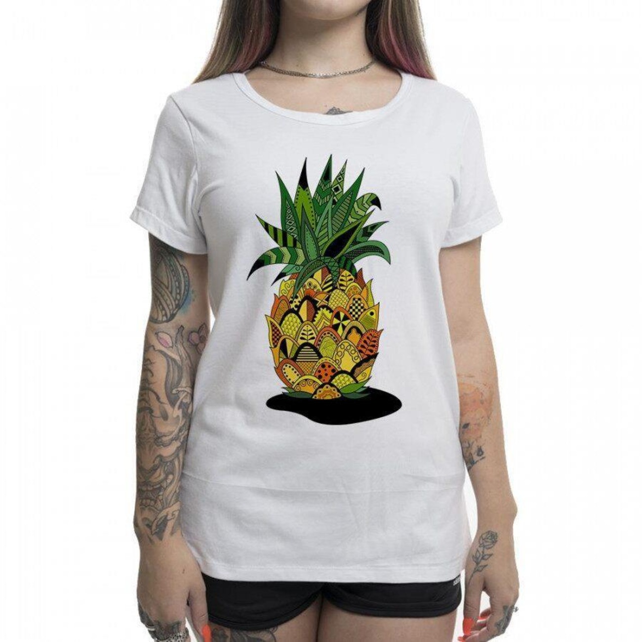 pineapple camisa feminina