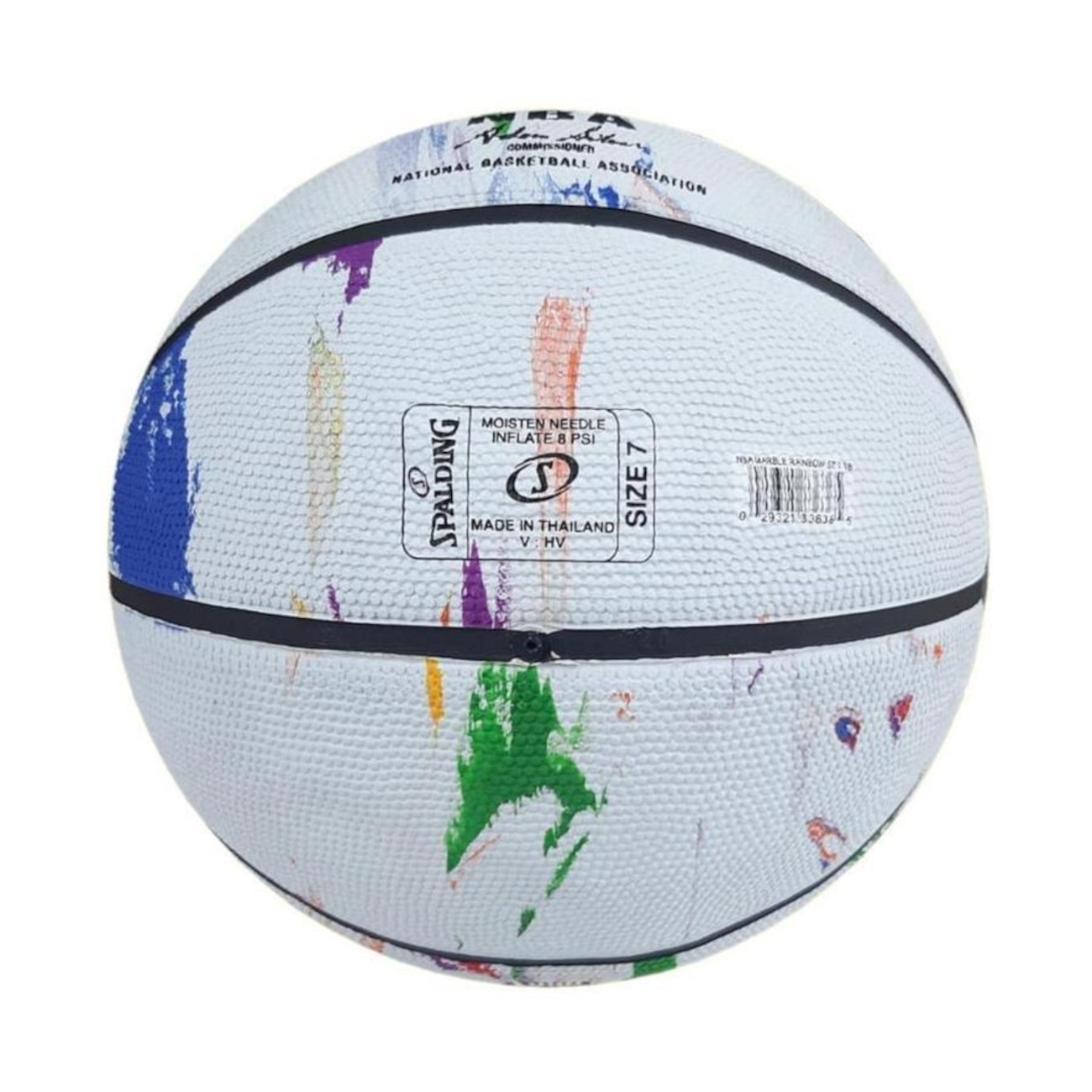 Bola de Basquete NBA Spalding Marble Series Rainbow Tam 7 - Branco