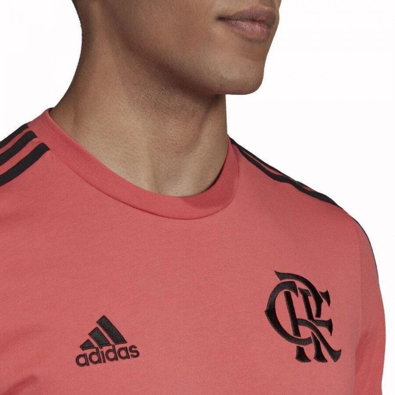 camiseta 3 stripes adidas rosa