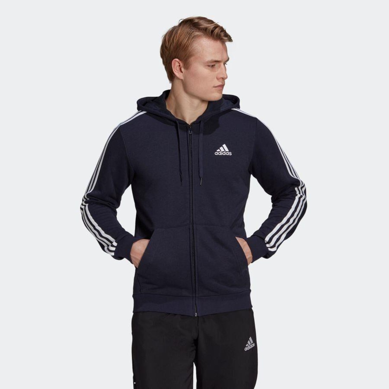 adidas zip moletom com capuz grey