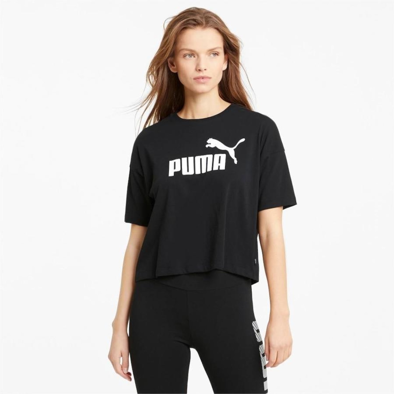 Blusa Cropped Puma Essentials Logo - Feminina | Centauro