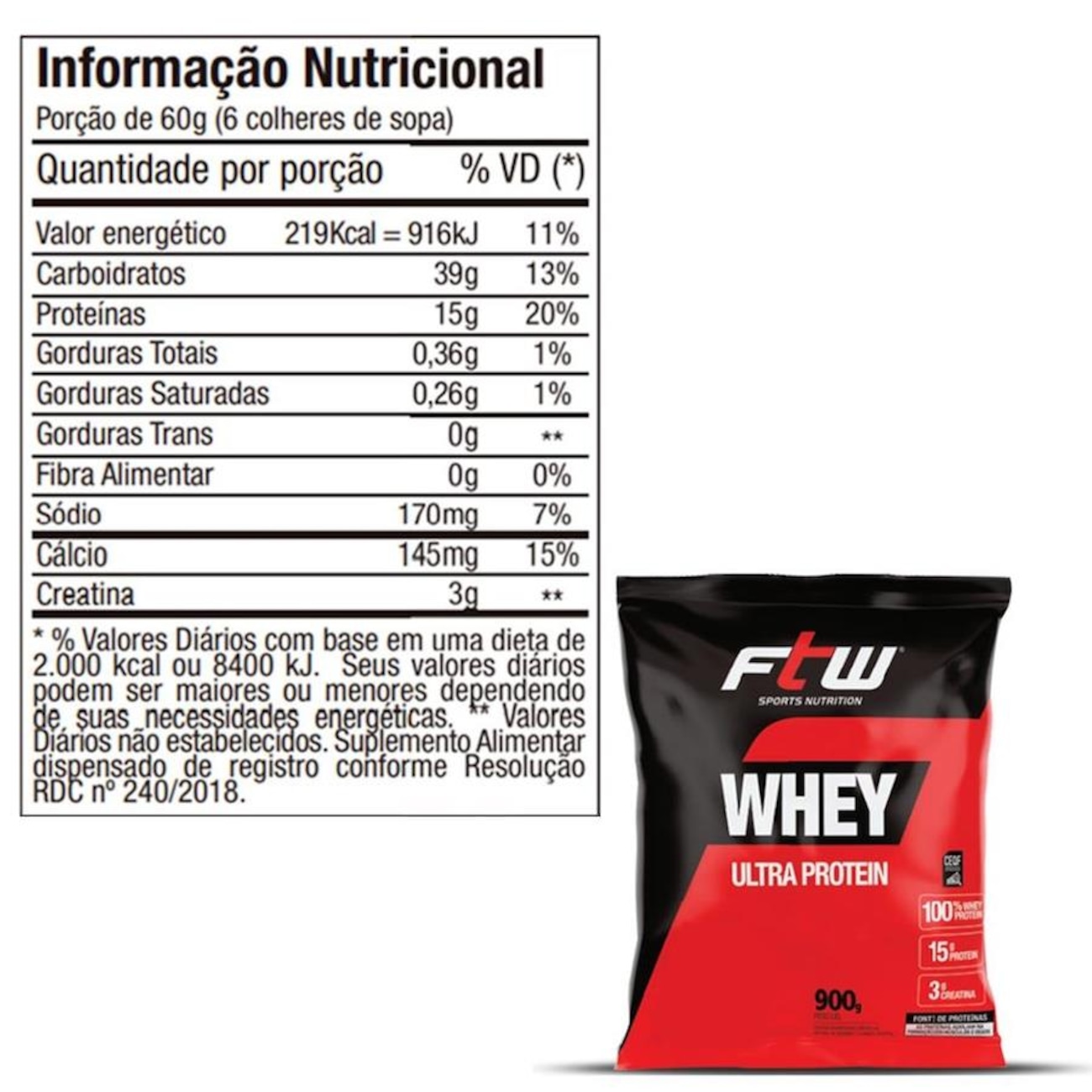 Kit 100% Whey Nutri Ultra Protein FTW Chocolate 900g