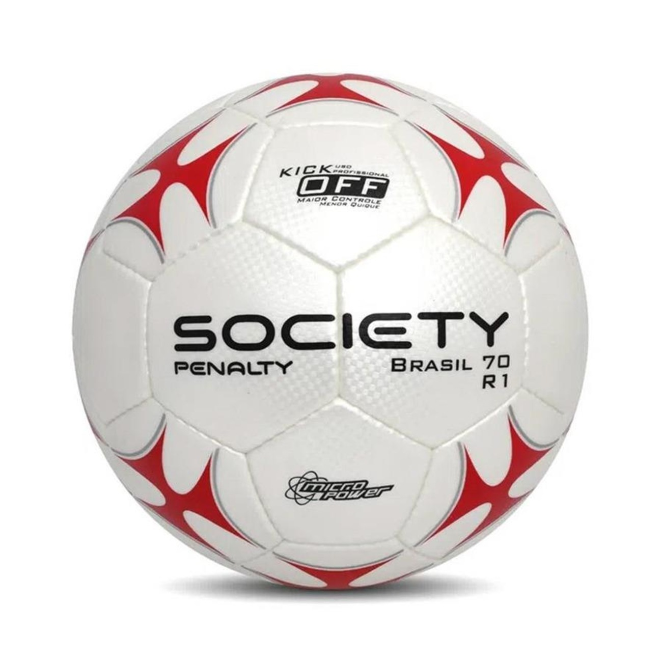 Bola de Futebol Society Penalty BR 70 Branca+Amarela+Preta - Top Radical