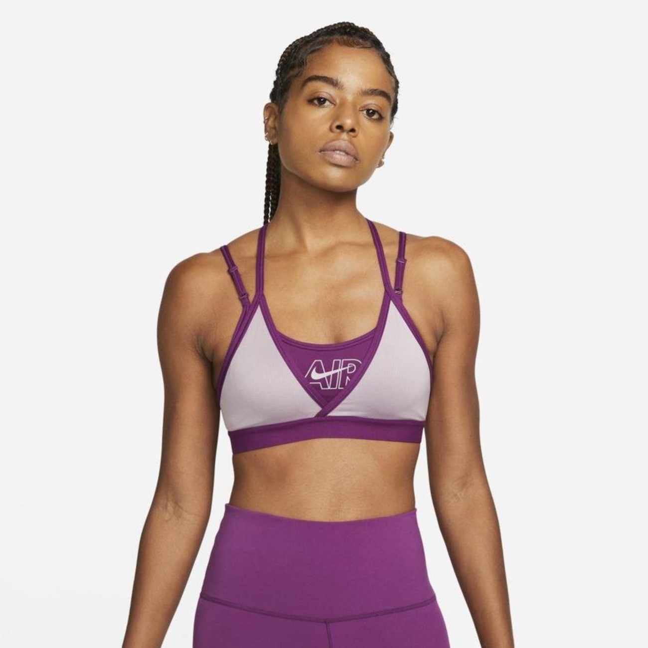 Top Fitness Com Bojo Nike Air Dri Fit Indy Feminino Centauro