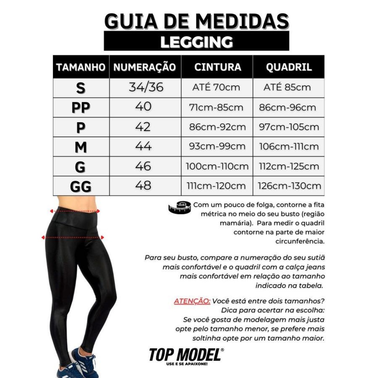 Calça Legging Cirrê Top Model Cós Alto Kamila - Feminina