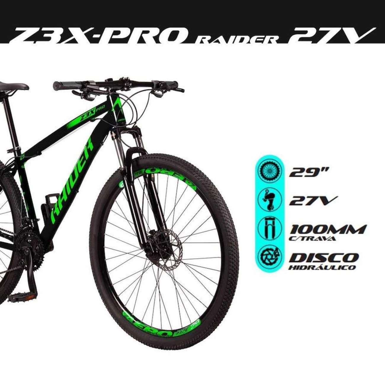 Bicicleta Raider Z3-X PRO - Aro 29 - Quadro 21 Alumínio - Freio