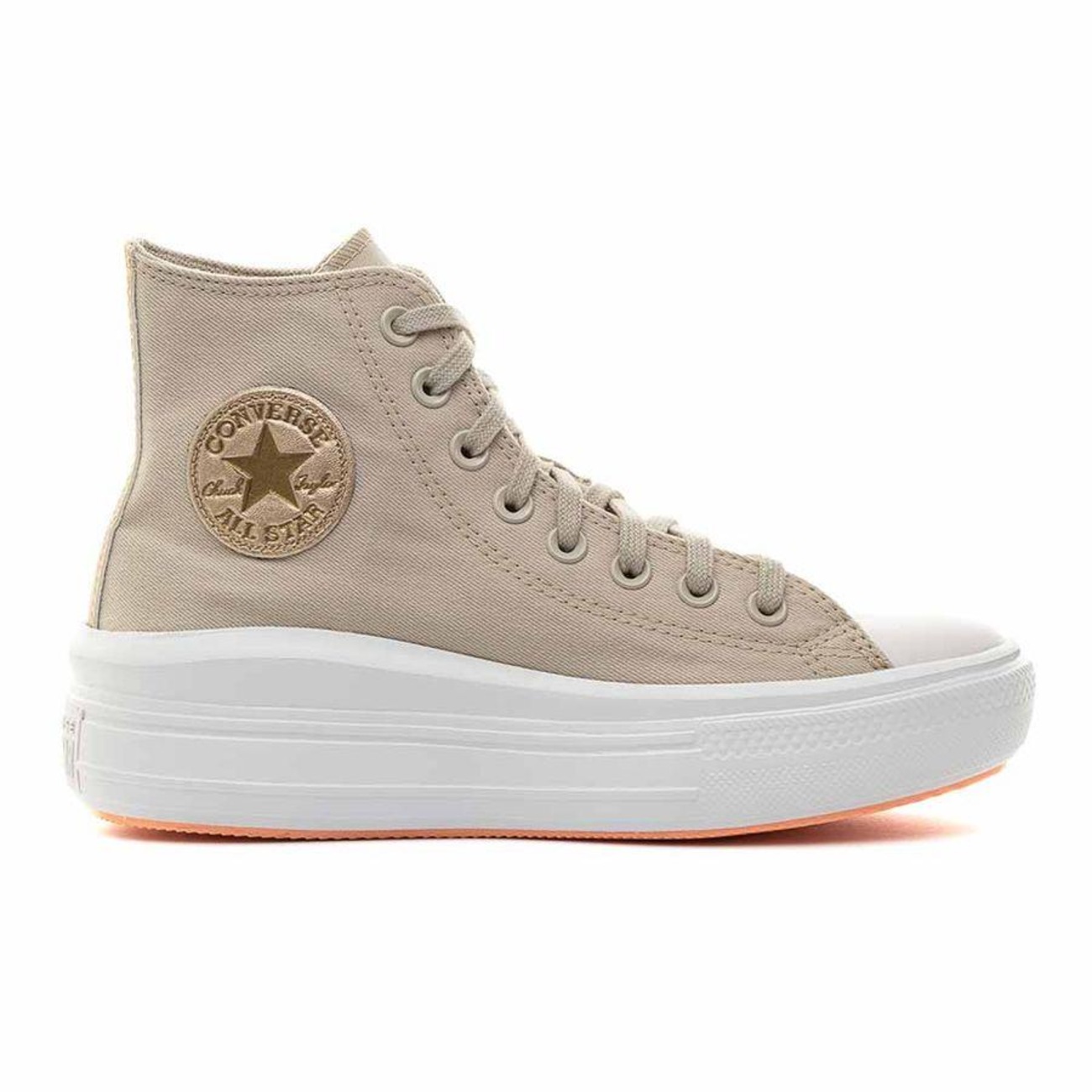 Tênis Converse Chuck Taylor All Star Hi Authentic Glam Bege Claro Ouro  Claro CT17290001