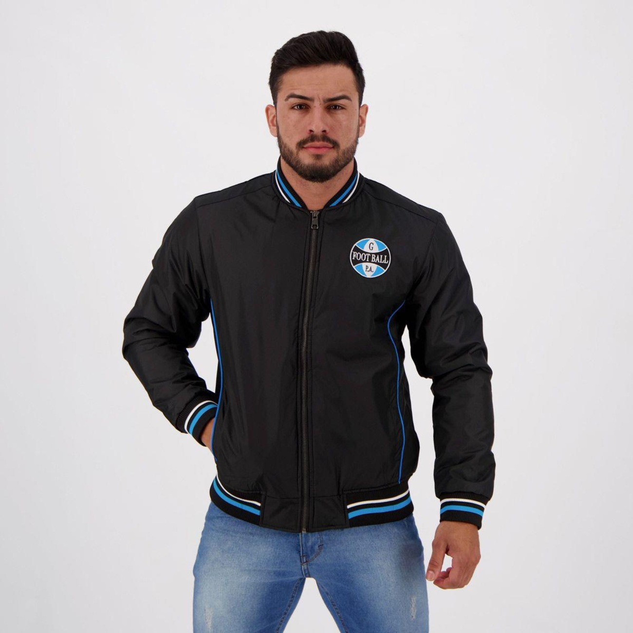 Jaqueta sem Capuz Natural Cotton Grêmio Bomber Masculina Centauro