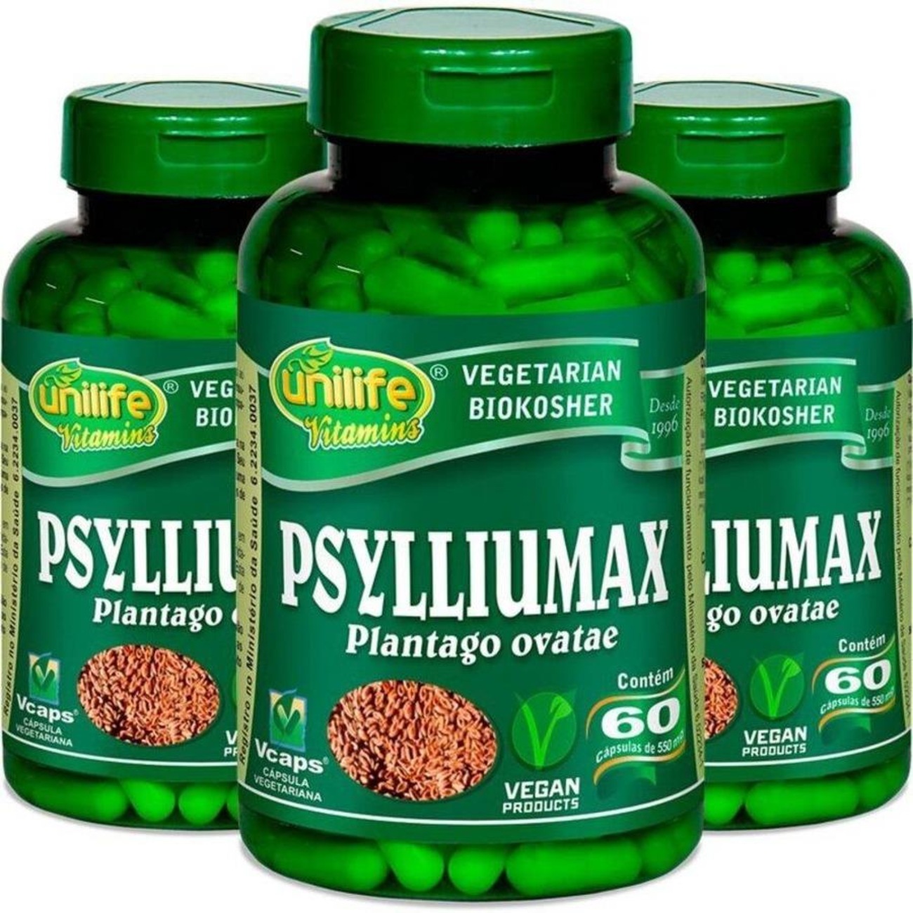 Kit De Psyllium Unilife Psylliumax - 60 Cápsulas - 3 Unidades | Centauro