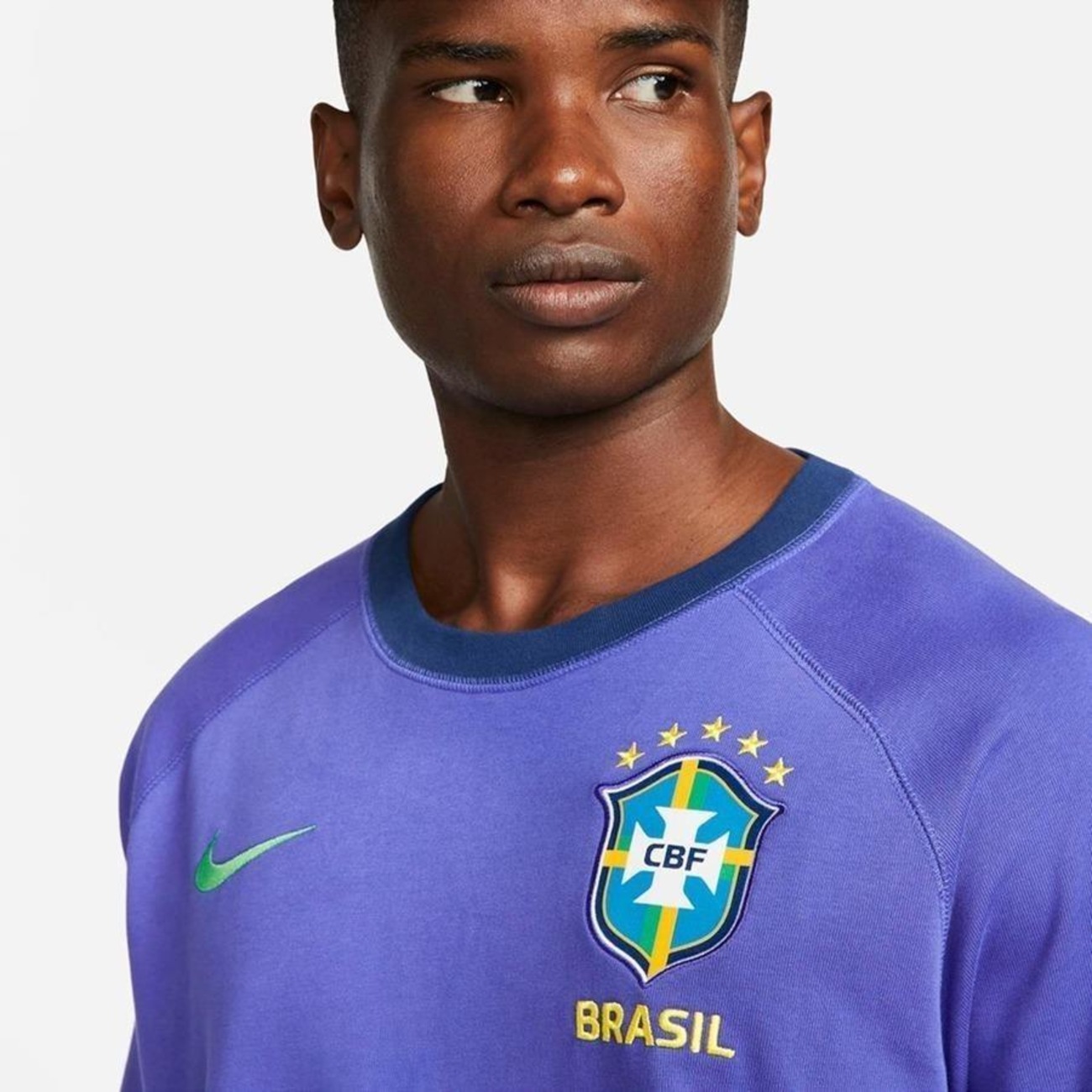 Camiseta algodón Nike Brasil Travel azul