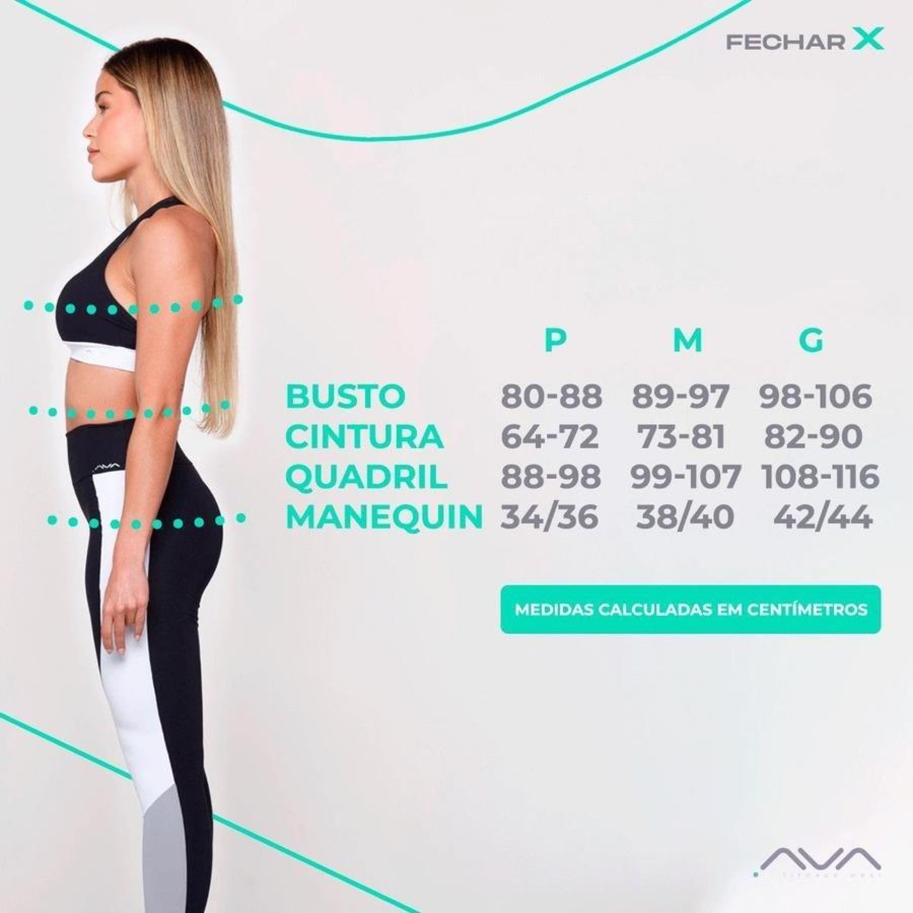 Calça Legging AVA Fitness Wear Suplex Poliamida Abertura no Joelho