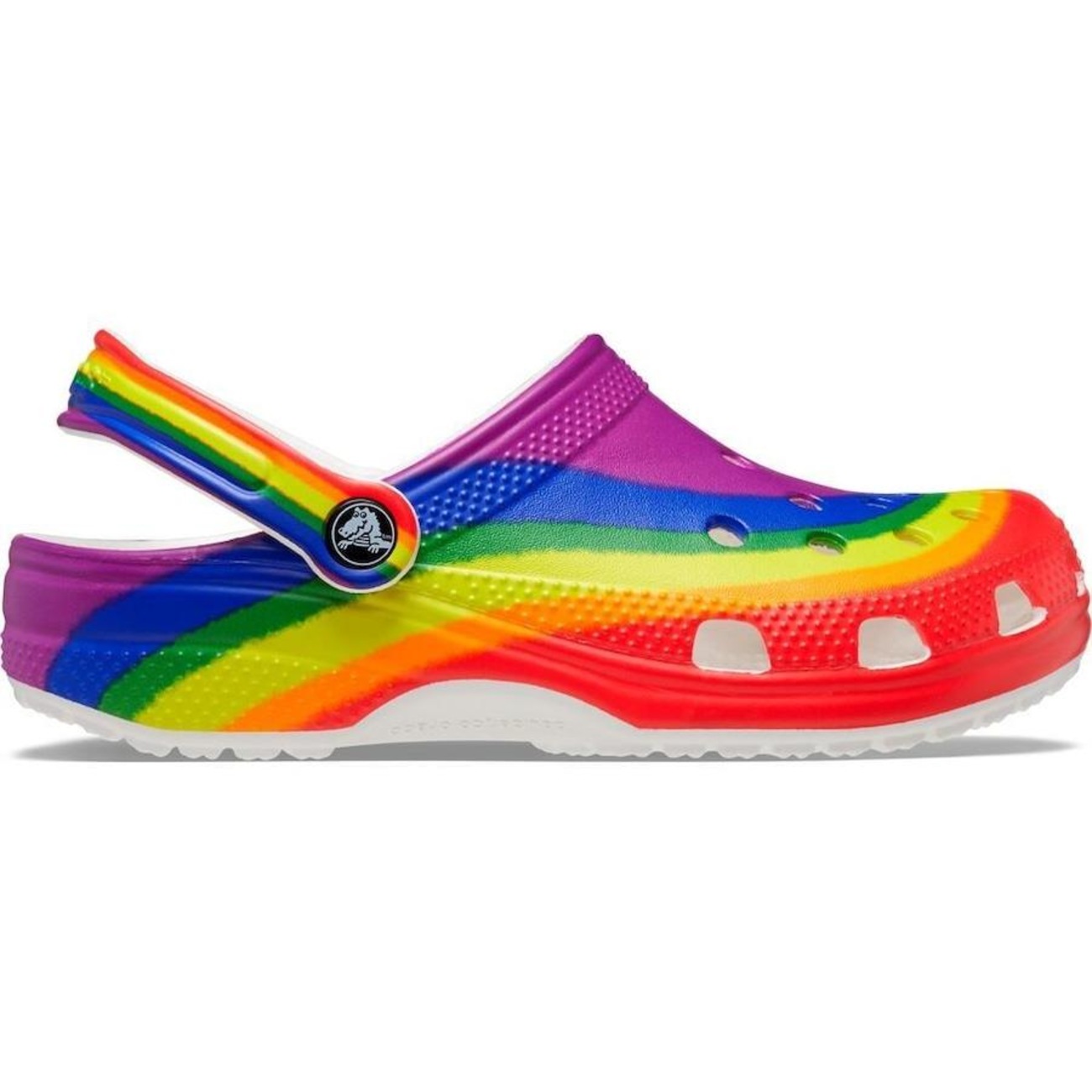 Sandália Crocs Classic Rainbow Dye Clog Rainbow Unissex em Promoção