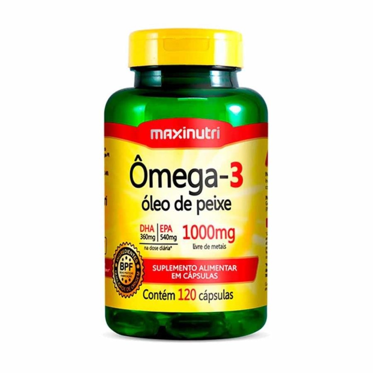 Omega 3 Óleo de Peixe 1000mg Maxinutri - 120 Capsulas | Centauro