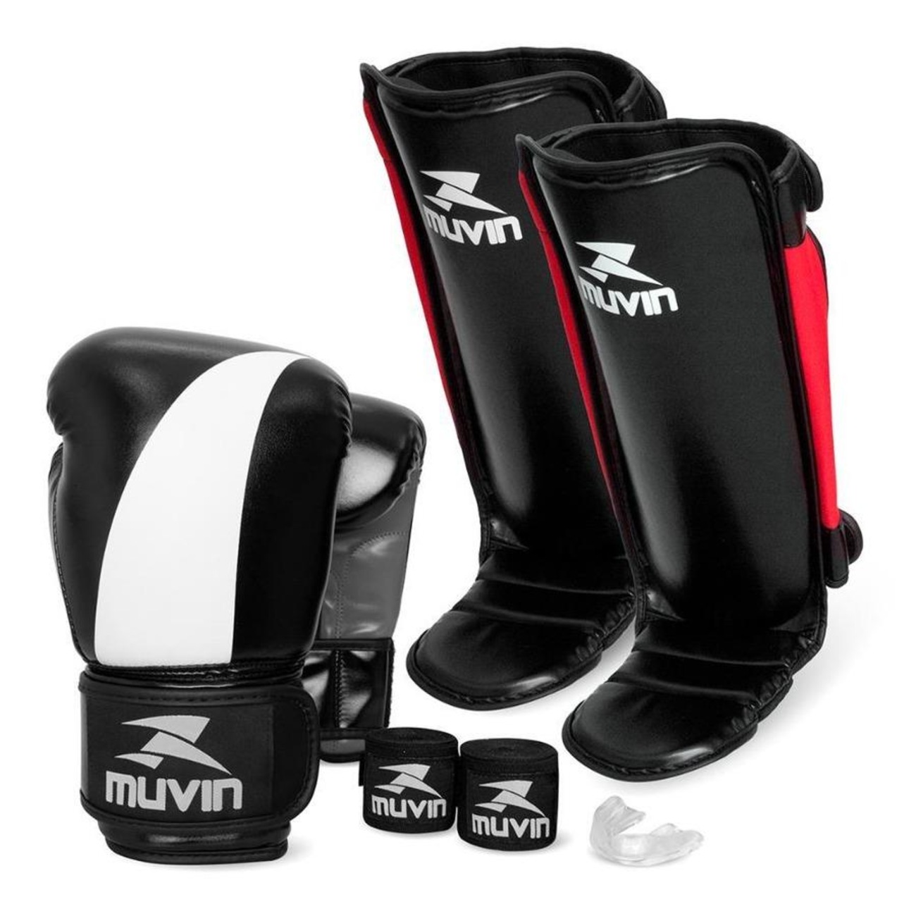 Kit Luva de Boxe Bolt + Bandagem Elástica 300cmx5cm + Protetor Bucal ...
