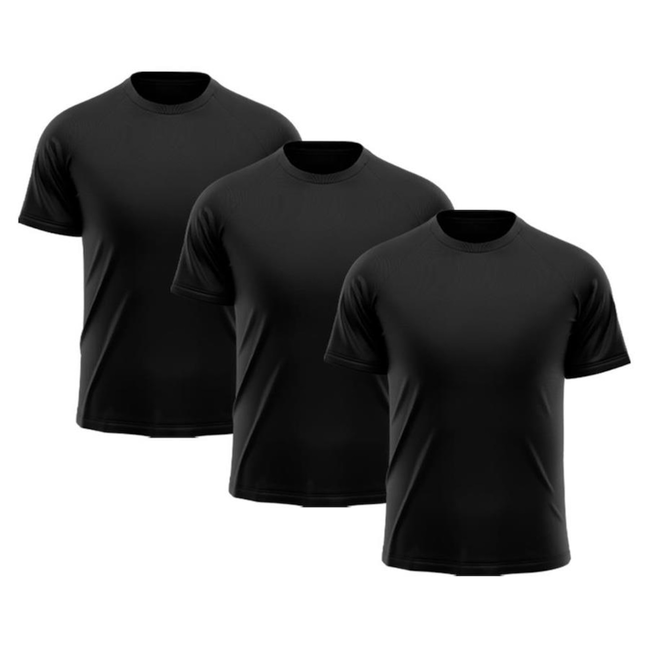 Camiseta Whats Wear Raglan Dry Fit com Proteção Solar UV - Masculina - 3 Unds