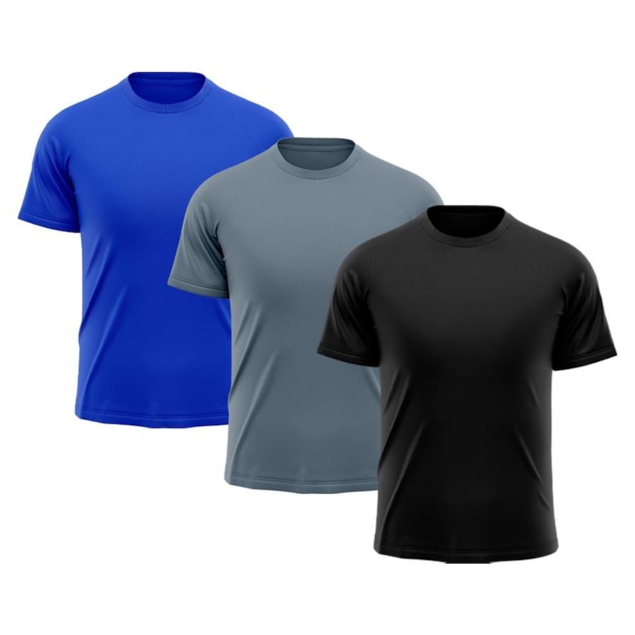 Camiseta Whats Wear Raglan Dry Fit com Proteção Solar UV - Masculina - 3 Unds