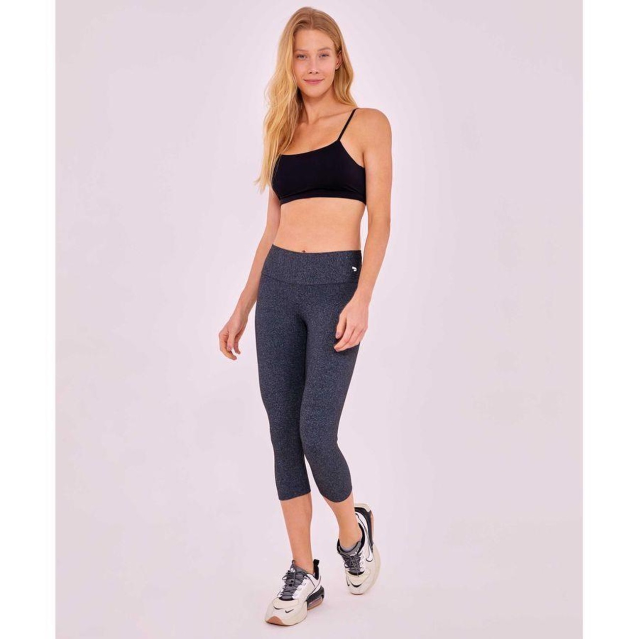 Calça Corsario Legging Supplex Termo, Alto Giro, Feminino, Mescla