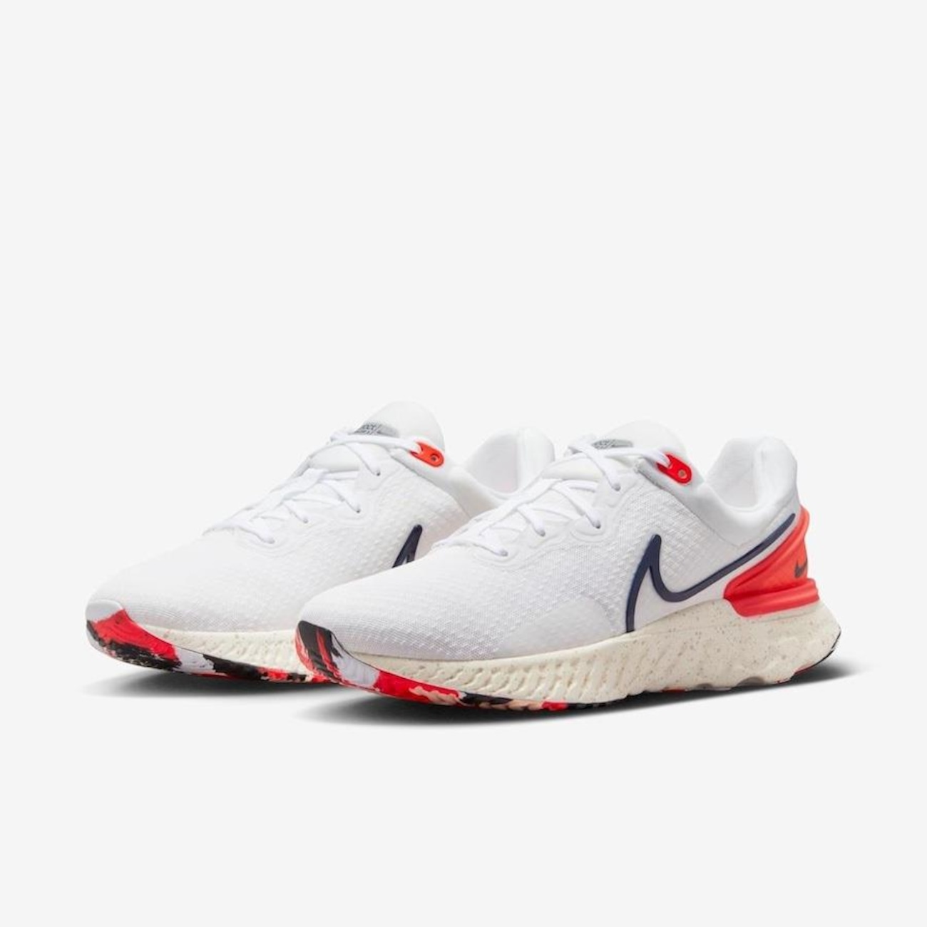 Nike react white red hot sale blue