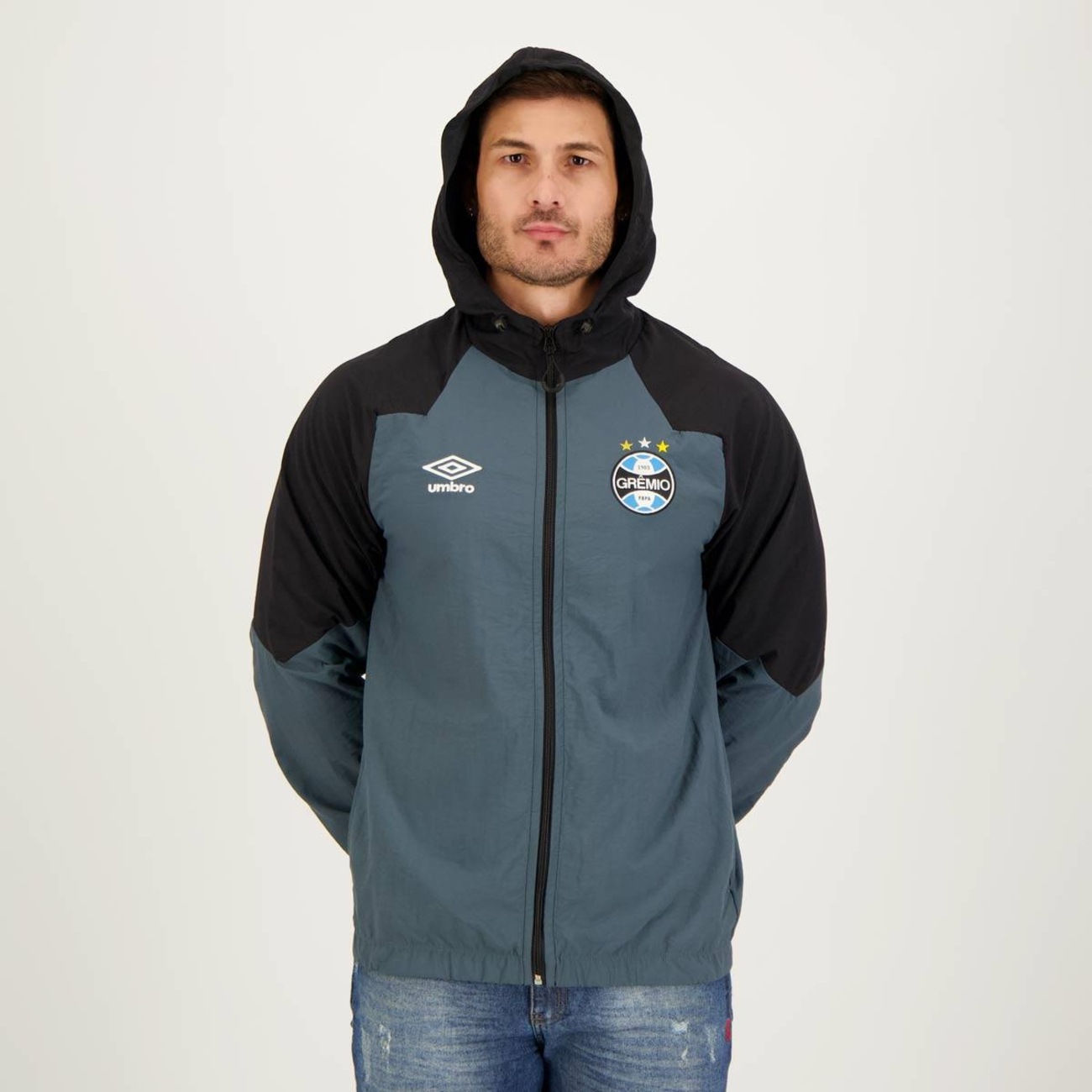 Jaqueta do Grêmio com Capuz Viagem 2023 Umbro Masculina Centauro