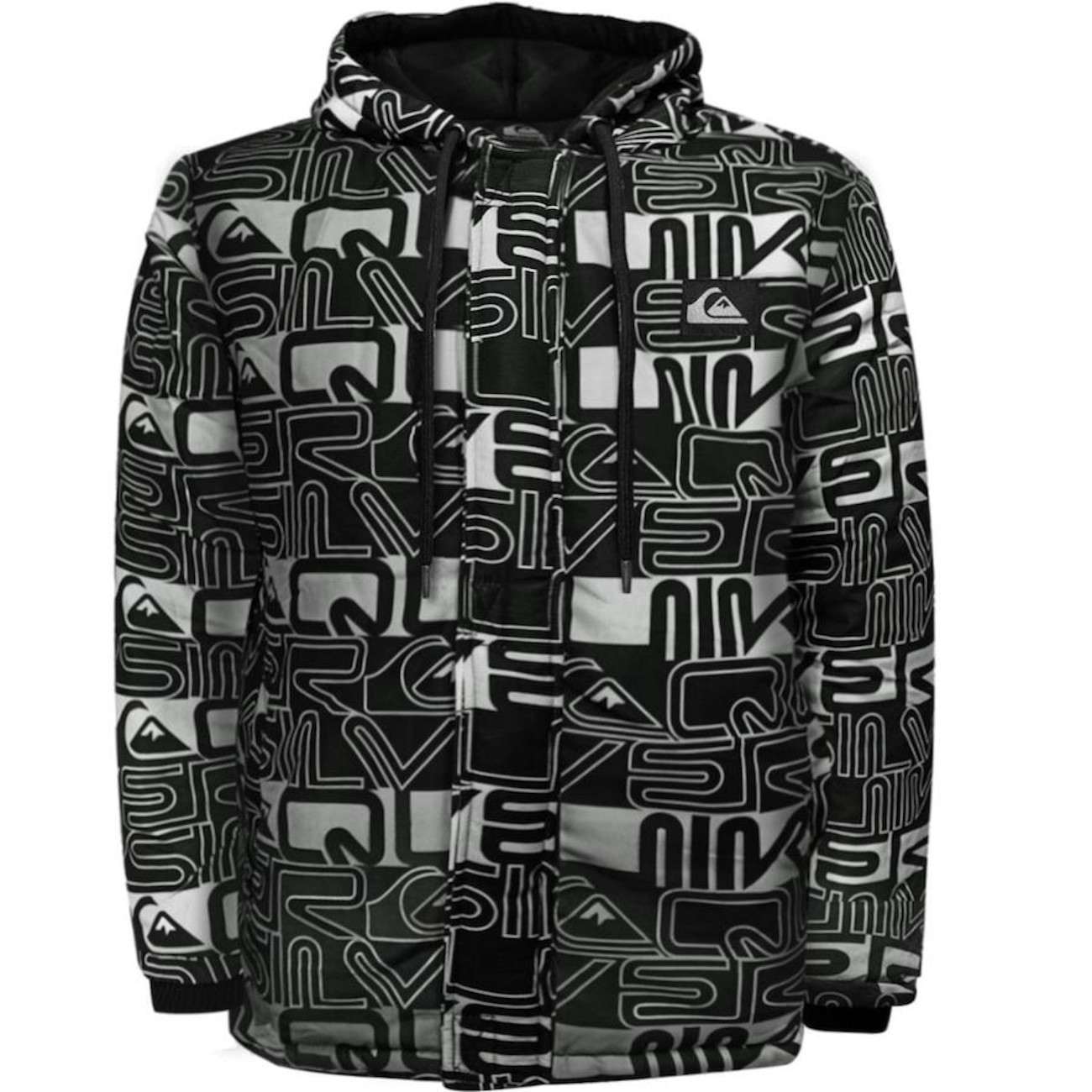 Jaqueta com Capuz Quiksilver Puff Word Block Full Print