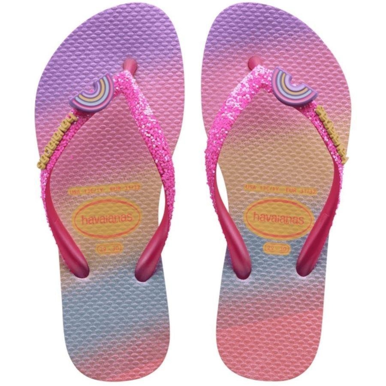 Havaianas Kids Slim Tinkerbell, Infradito Bambina, Verde (0335 White Lake Green), 33/34 EU (31/32 Brazilian