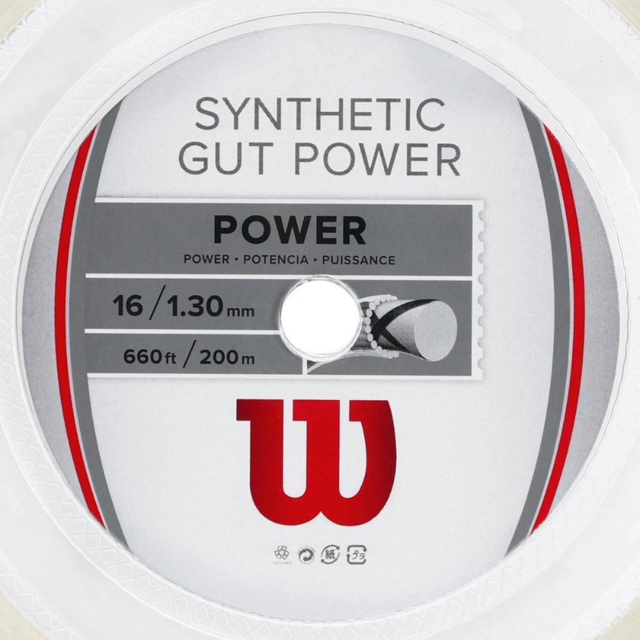 Corda Wilson Synthetic Gut Power 16l 1.30mm Rolo com 200