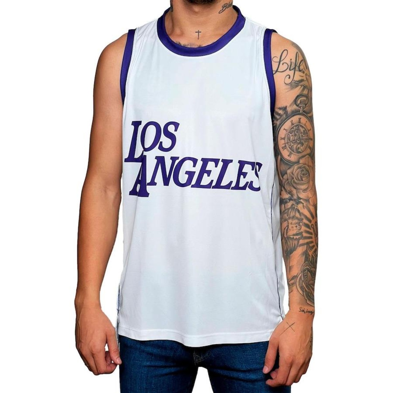 Camiseta Regata JRKT Sports Los Angeles Basquete Treino Uv+ - Masculina