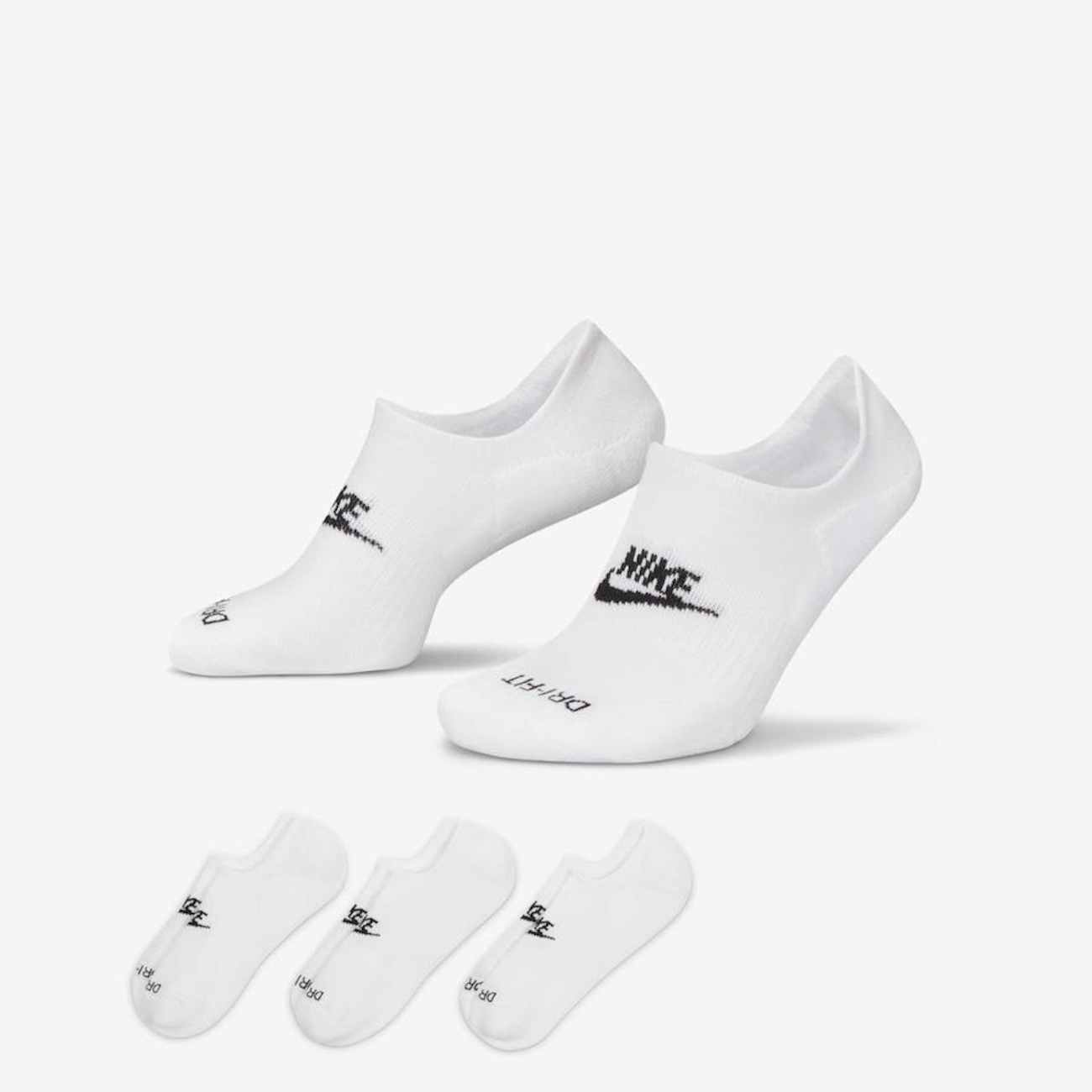 Kit de Meias Soquetes Nike Everyday Cushioned - 3 Pares - Adulto