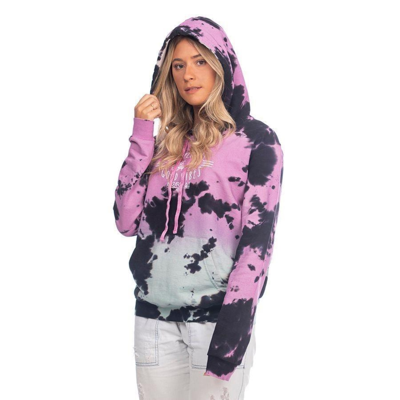 Blusão de Moletom com Capuz Mormaii Tie Dye Feminino Centauro