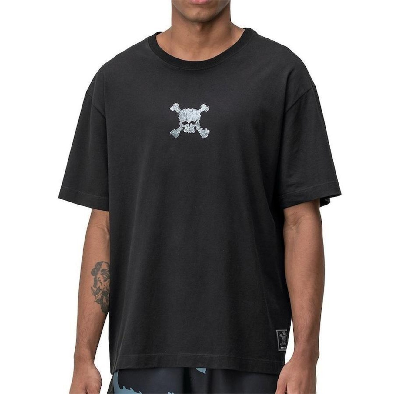 Camiseta Oakley Big Skull Masculina - Preto+Cinza