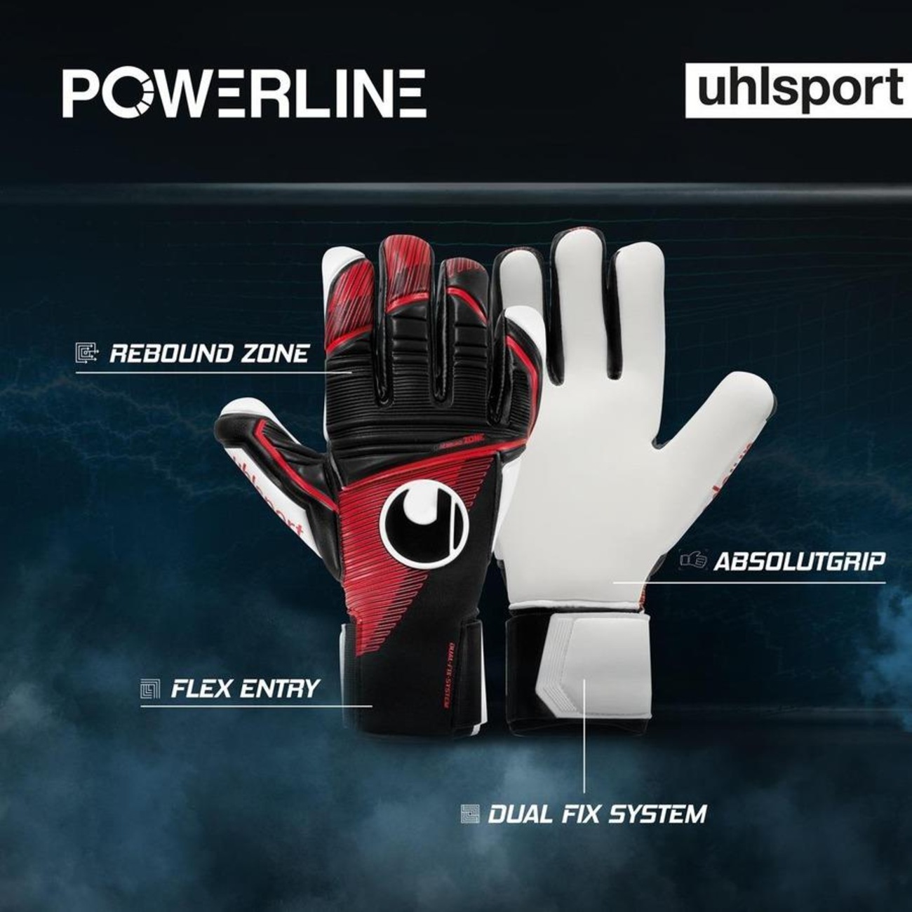 Luvas de Goleiro Uhlsport Powerline Absolutgrip Hn - Adulto | Centauro