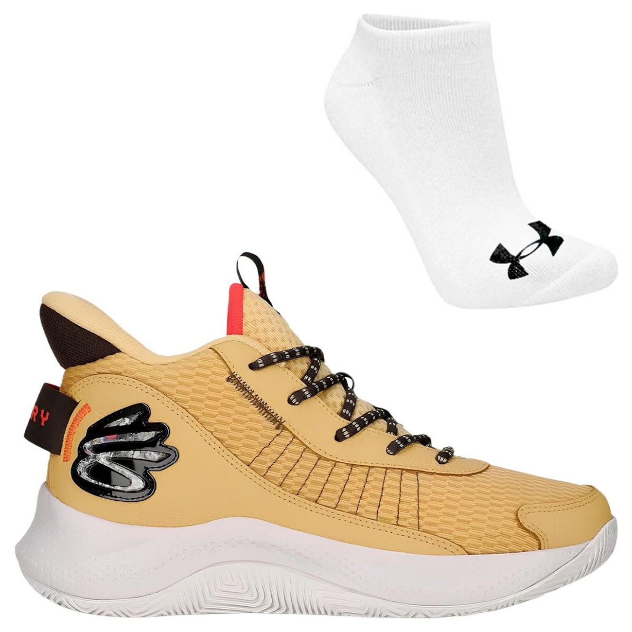 Curry&ラス バッシュセット Tênis Under Armour Charged Curry 3Z7 + Par de Meia - Masculino