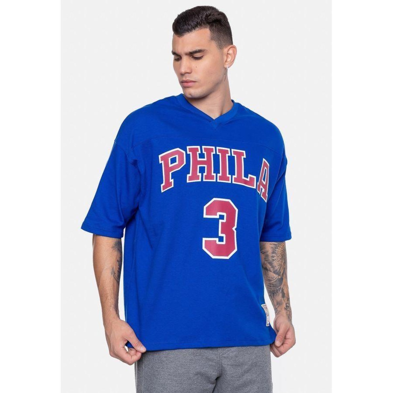 Mitchell & Ness 76ers シャツ　サイズ52 Camiseta Mitchell & Ness Philadelphia 76Ers Football Hwc Royal