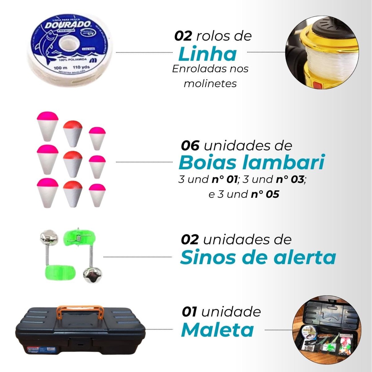 Kit de Pesca Completo com Vara Taue e Molinete Ultra Light Promo