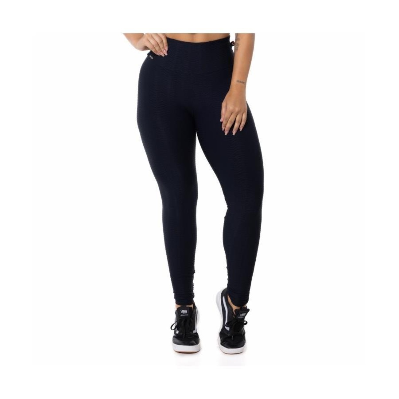 Calça Legging Fitness Cirrê Alto Relevo Laranja