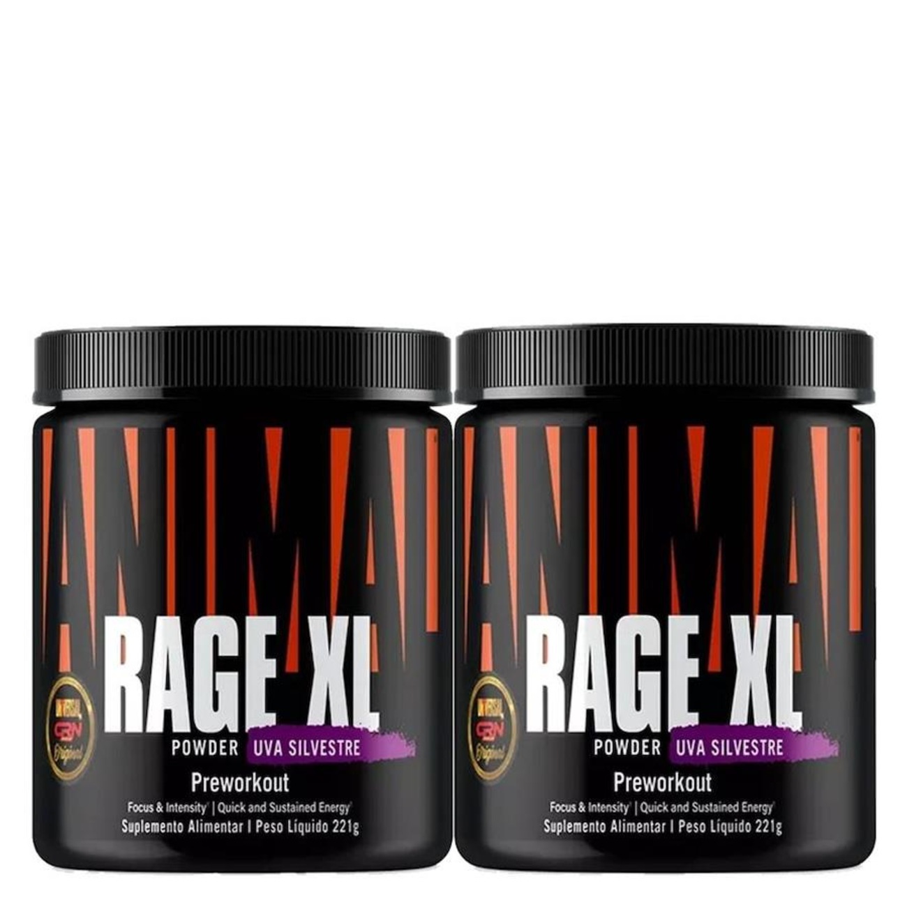 Kit 2X Pré Treino Rage Xl 221G Powder Uva - Universal Nutrition | Centauro